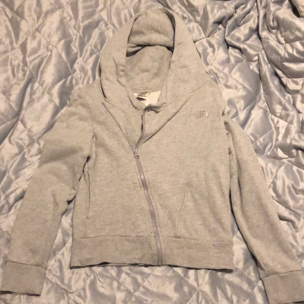 Asymmetrical north face zipped hoodie